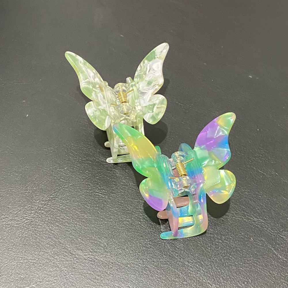 2pcs | Colorful Medium Butterfly Hair Clap Clamp Clip Accessories